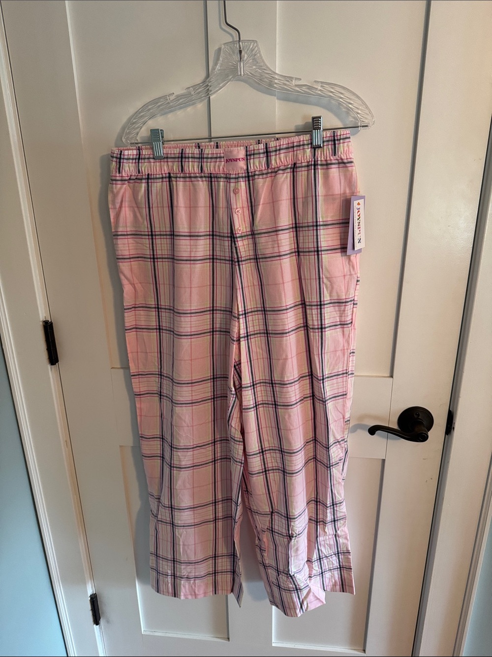 Joyspun Women's Pink Plaid Lounge Bottoms NWT medium